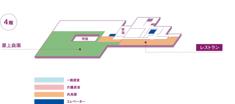 図：館内施設フロアマップ4階 レストラン